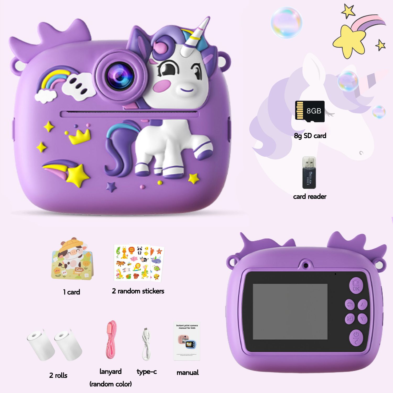 Photography And Videography - Purple Cute Kids Colorful Instant Print