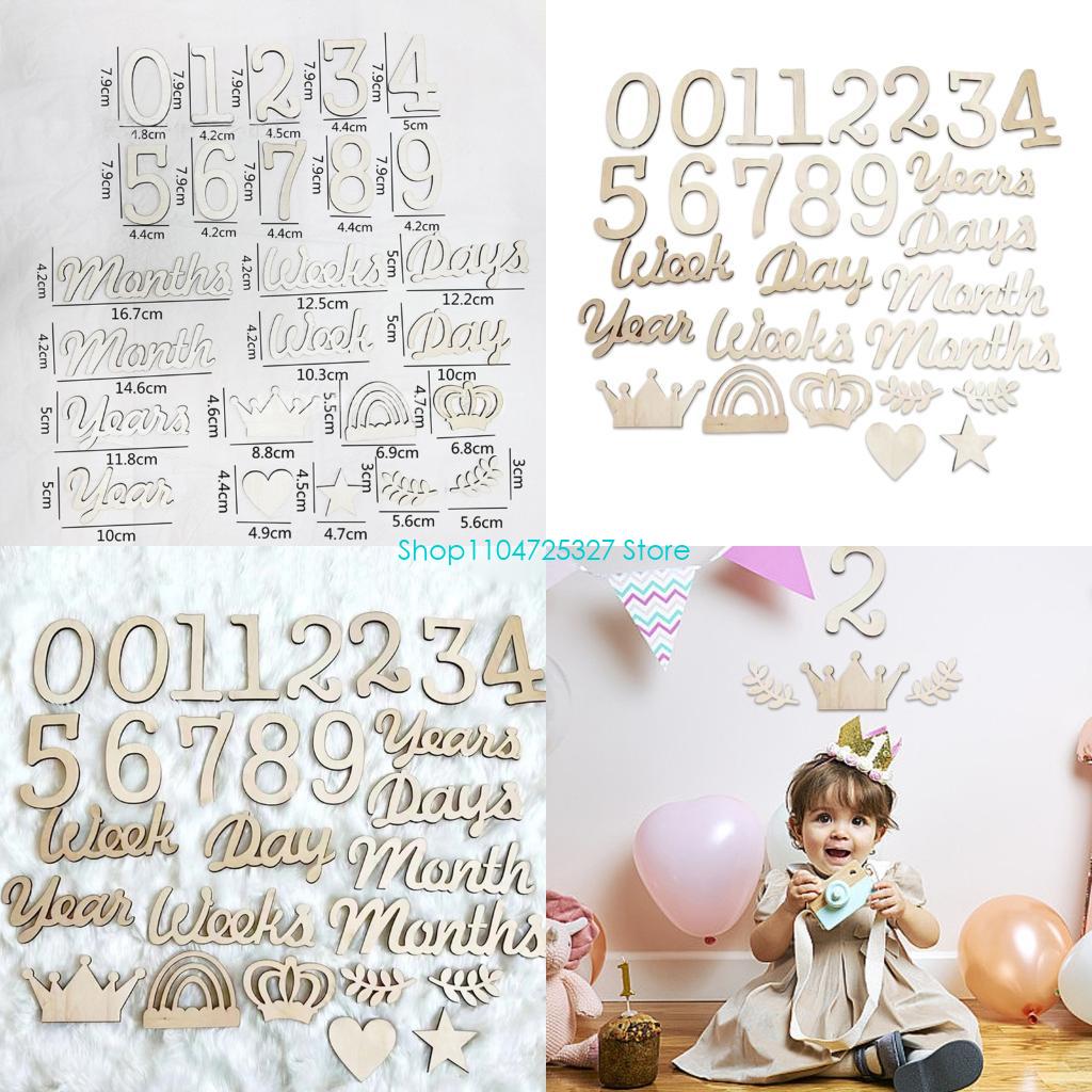 Photography Word - D8KF Wooden Milestones Markers For Infant