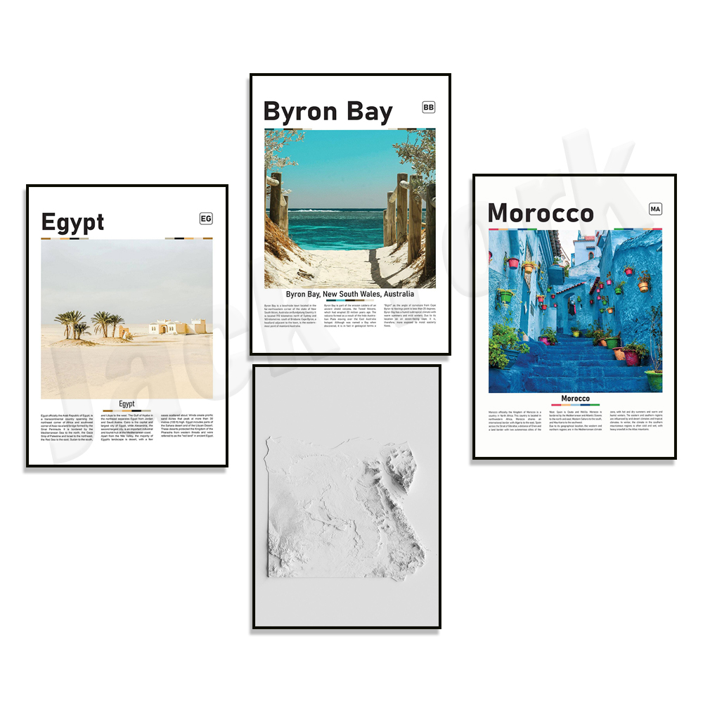 Egypt relief map print, Morocc - Photography Mapped recension och pris