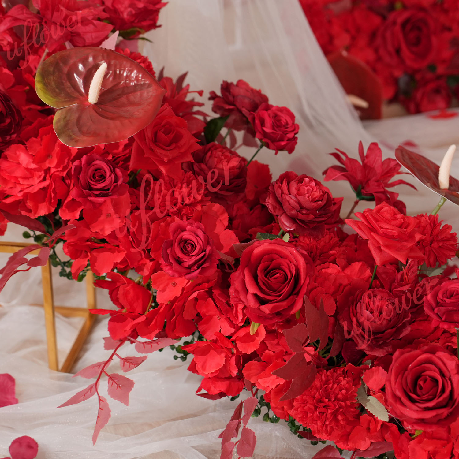 Uflower Red Flower Row Wedding - Photography Graduation recension och pris