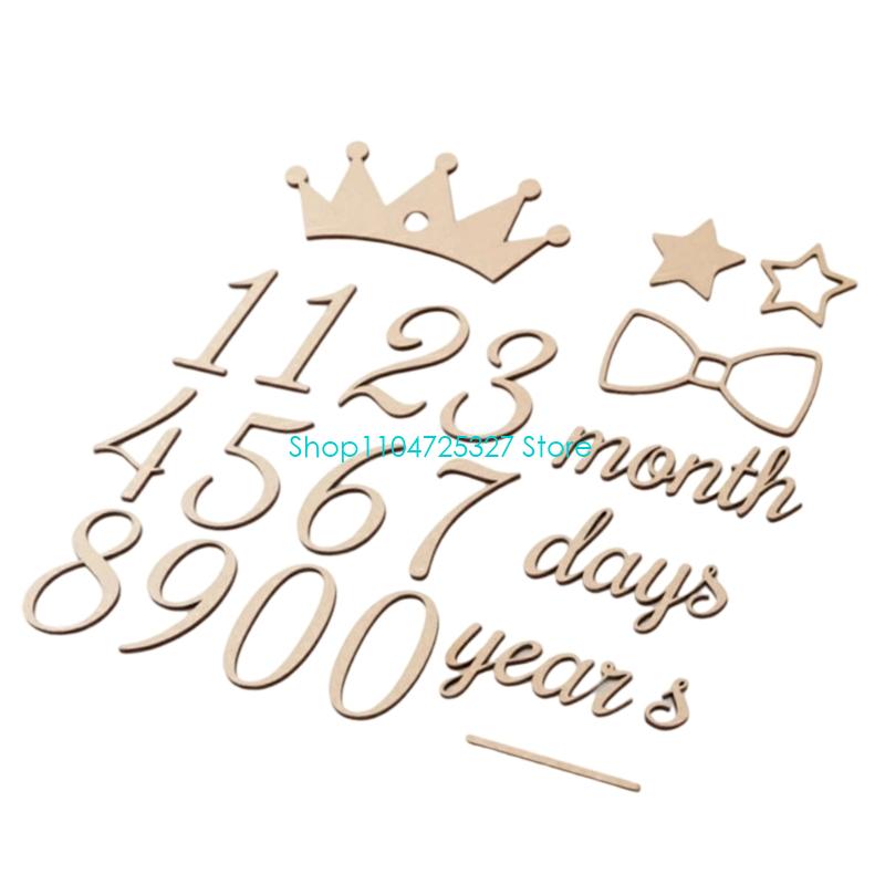 D8KF Wooden Milestones Markers - Photography Word recension och pris