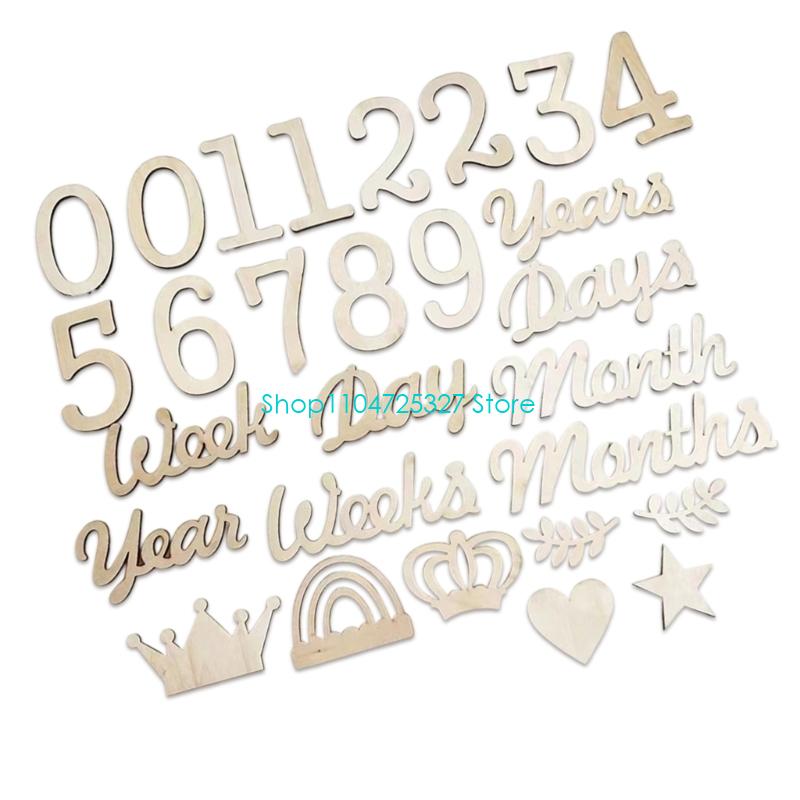 D8KF Wooden Milestones Markers - Photography Word recension och pris