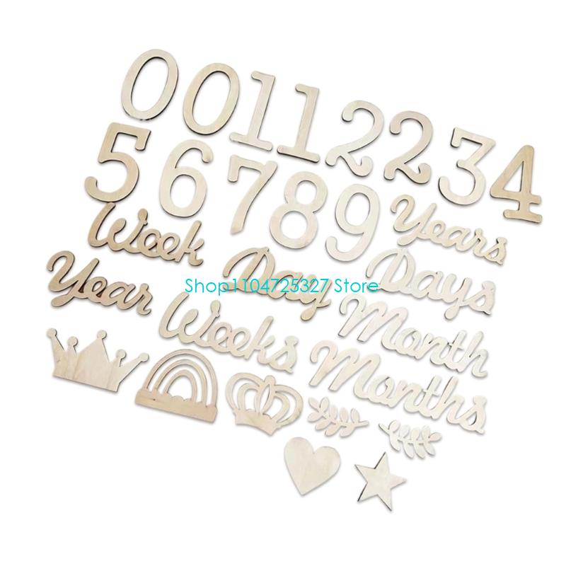 D8KF Wooden Milestones Markers - Photography Word recension och pris