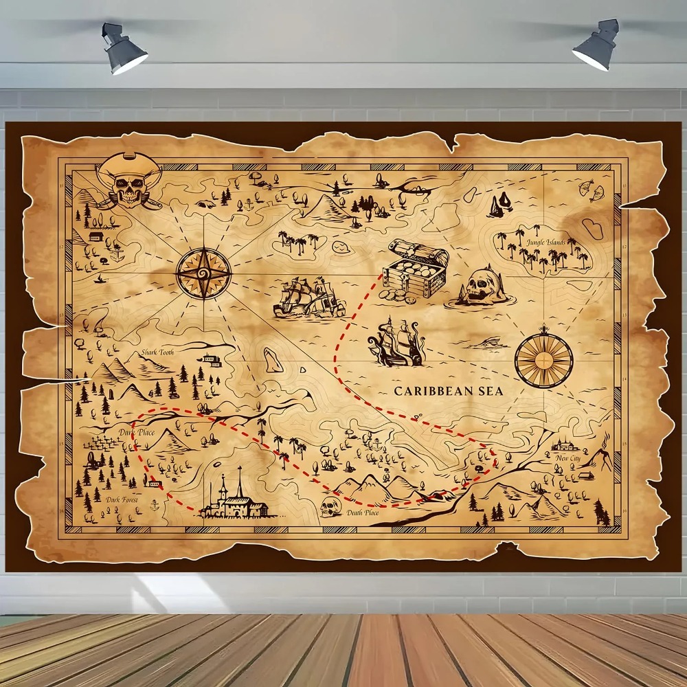 Pirate Treasure Map Tapestry R - Photography Mapped recension och pris