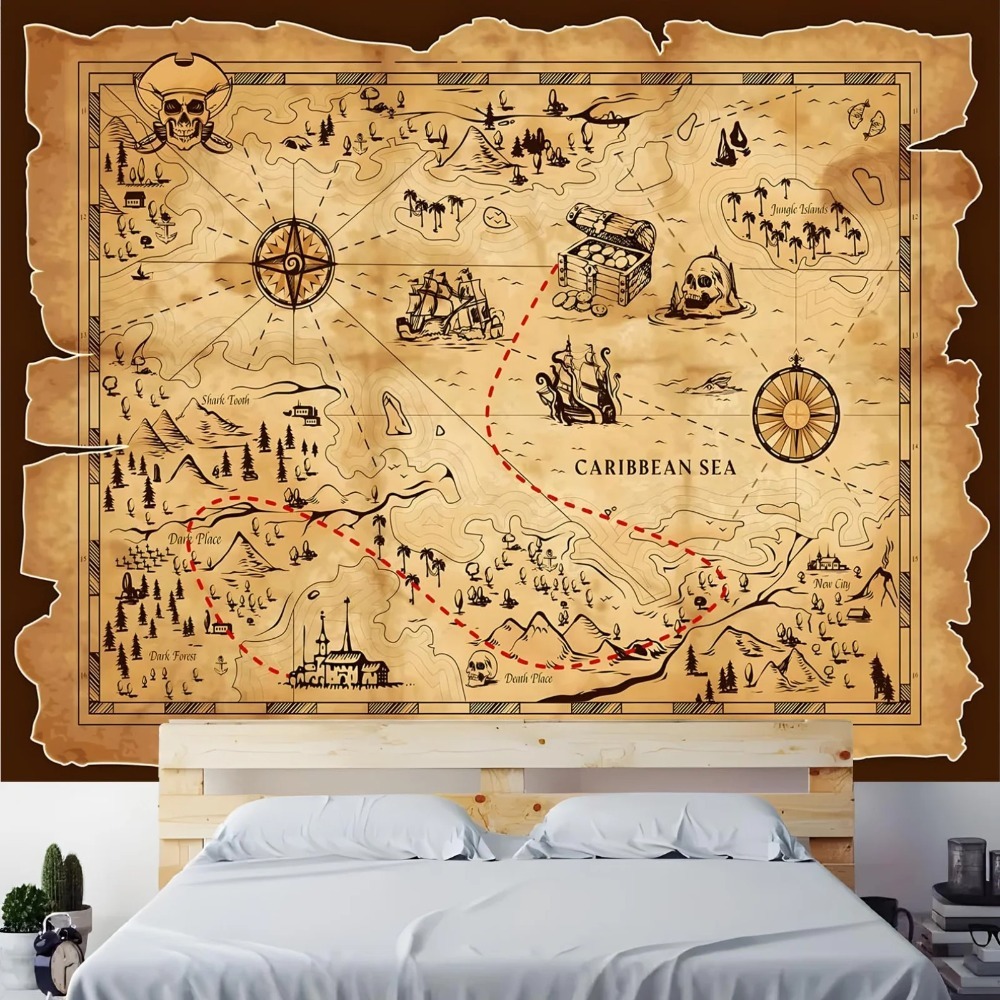 Pirate Treasure Map Tapestry R - Photography Mapped recension och pris