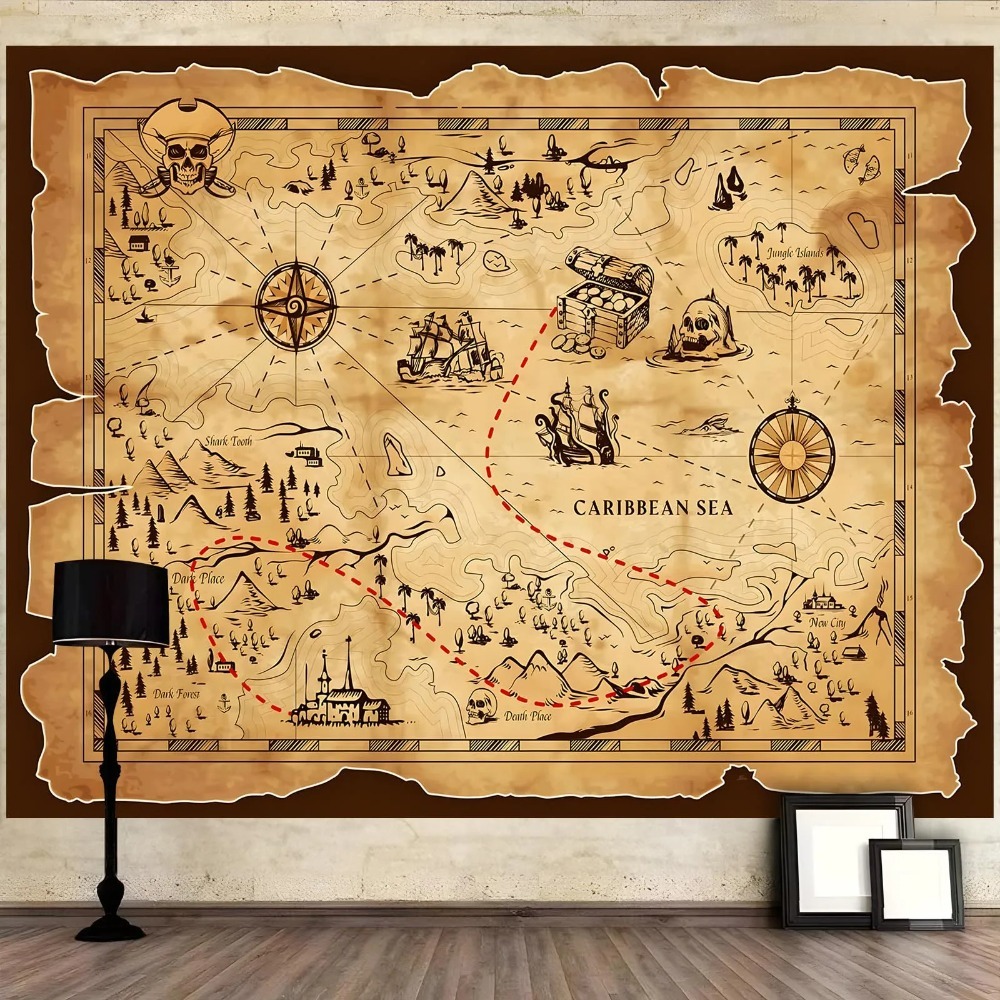 Pirate Treasure Map Tapestry R - Photography Mapped recension och pris