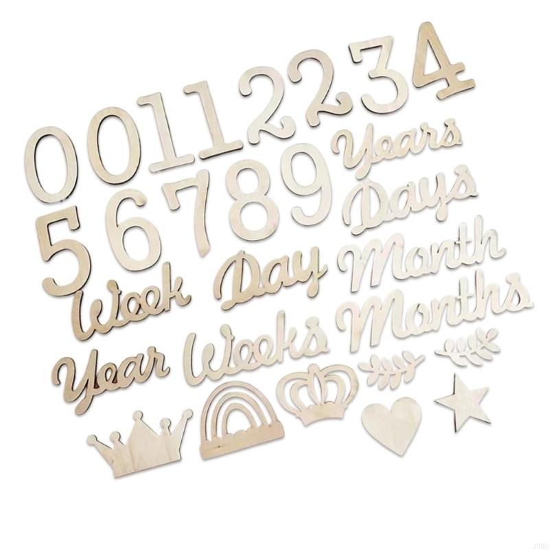 Baby Month Milestones Wooden N - Photography Word recension och pris