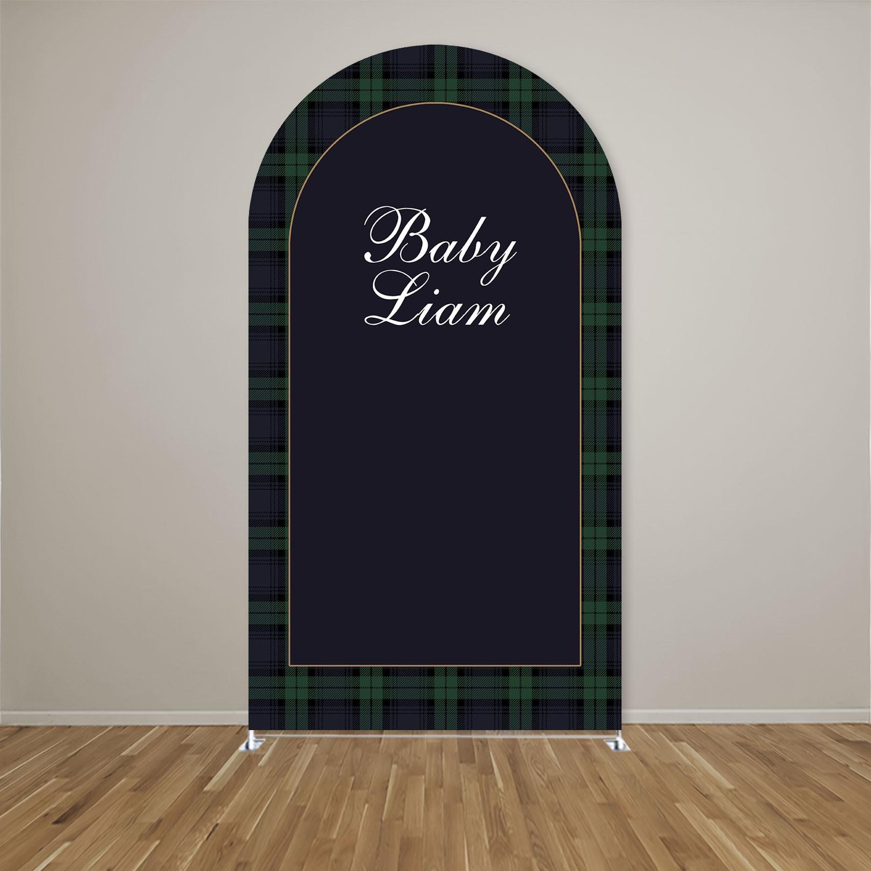 Custom Name Green Plaid Arch B - Photography Names recension och pris